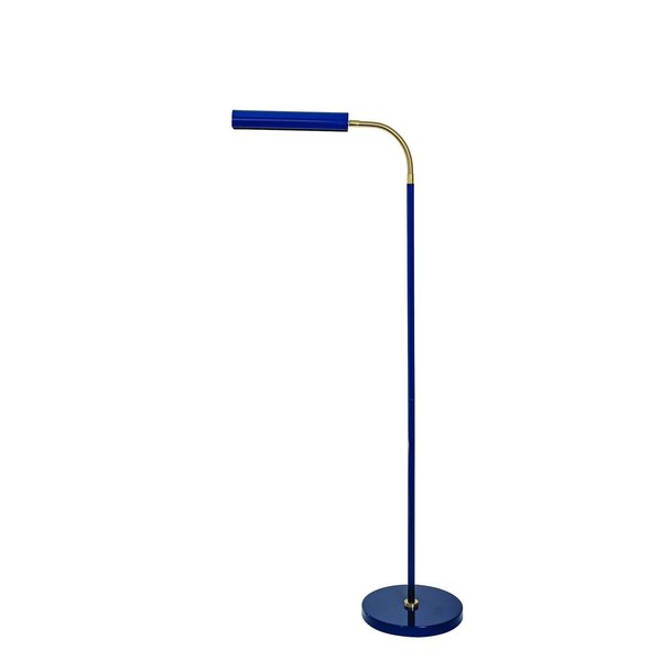 Fusion  Flex task floor lamp navy bluesatin brass